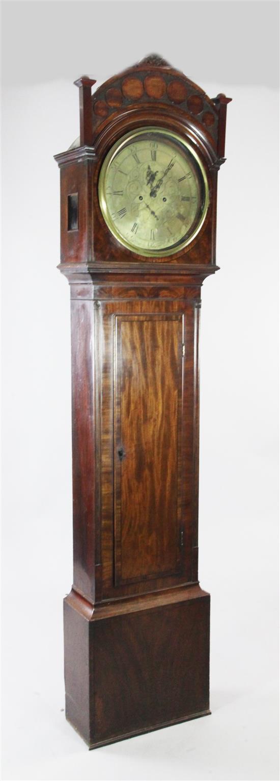 Early 19th century mahogany eight day longcase clock(-)